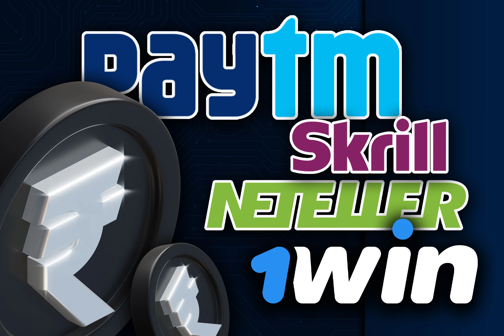 1Win offers various payment methods to deposit money.