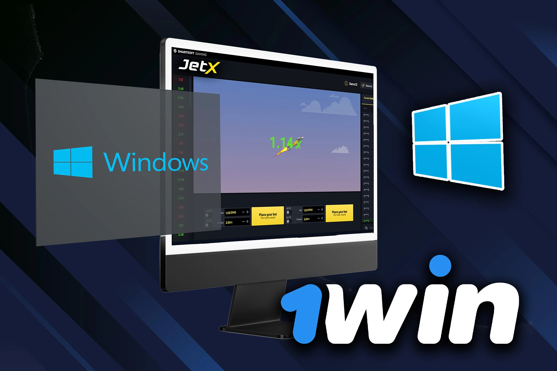 Download the desktop version of 1Win to play JetX on your computer.